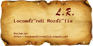 Locsmándi Rozália névjegykártya