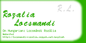 rozalia locsmandi business card