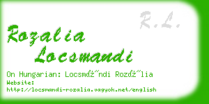 rozalia locsmandi business card